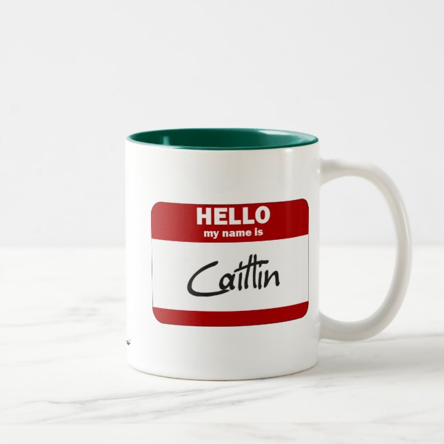 Hejen mitt namn är (röda) Caitlin, Två-Tonad Mugg (Höger)
