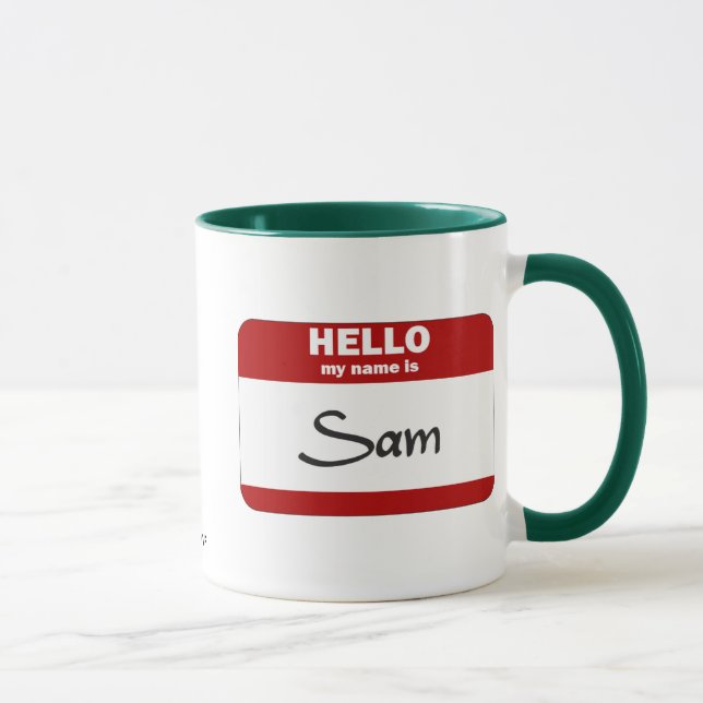 Hejen mitt namn är (röda) Sam, Mugg (Höger)