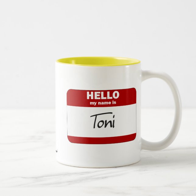 Hejen mitt namn är (röda) Toni, Två-Tonad Mugg (Höger)
