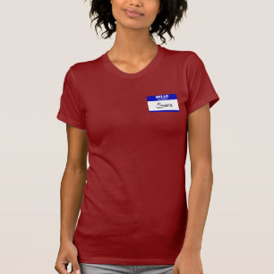 Hejen mitt namn är Sara (blått) T-shirt
