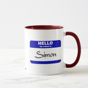 Hejen mitt namn är Simon (blått) Mugg
