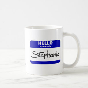 Hejen mitt namn är Stephanie (blått) Kaffemugg