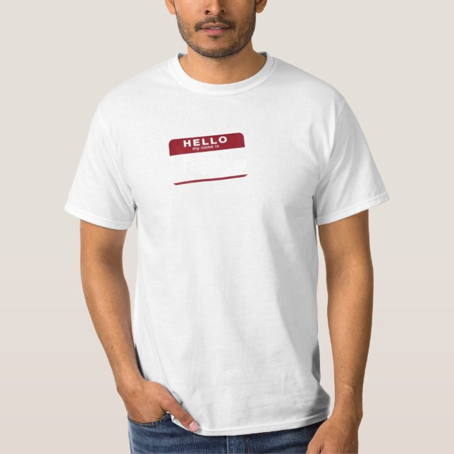 Hejen mitt namn är tom t-shirt (Framsida)