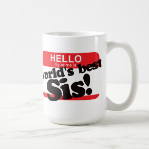 Hejen mitt namn är världens bäst syster kaffemugg