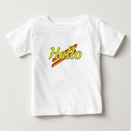 Hejens utformning på en vit t-shirt för baby