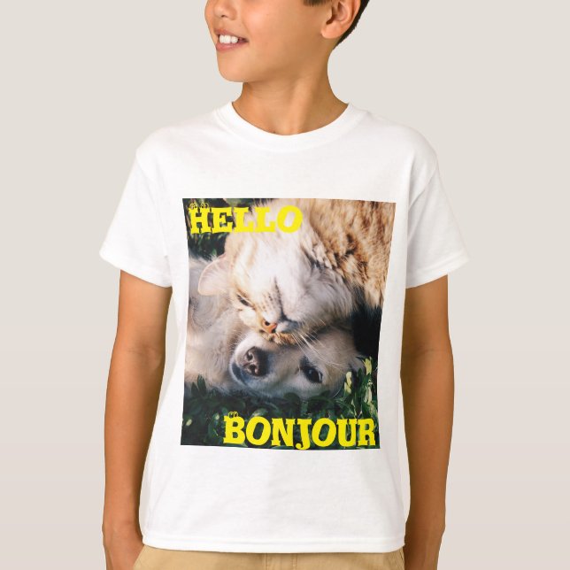 Hejer Bonjour T-Sagor T-tröja T Shirt (Framsida)