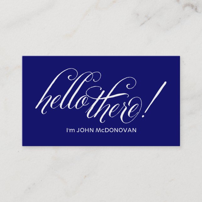 Hejer där! Blåttvisitkort Visitkort (Framsida)