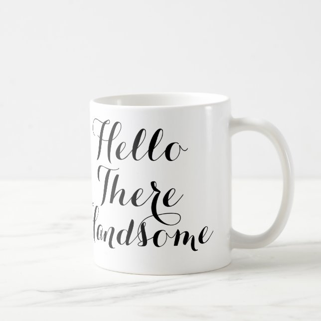 Hejer där som är stiliga med svart/vit, skrivar kaffemugg (Höger)