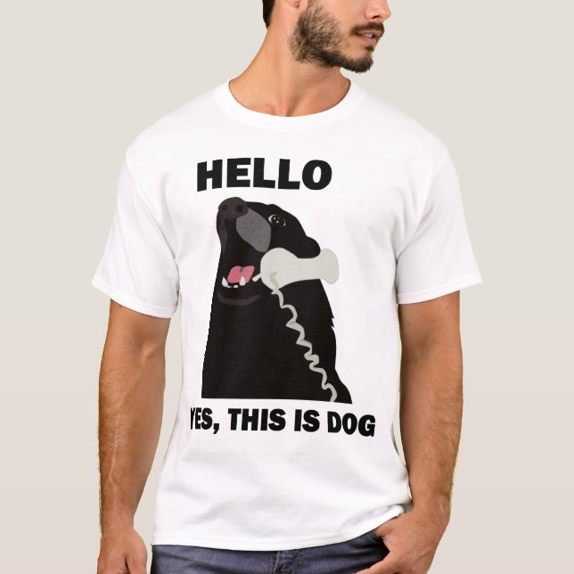 HEJER DENNA ÄR JA som HUNDEN, ringer telefonen T-shirt (Framsida)