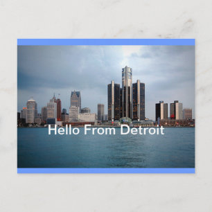 Hejer från Detroit, Michigan vykort