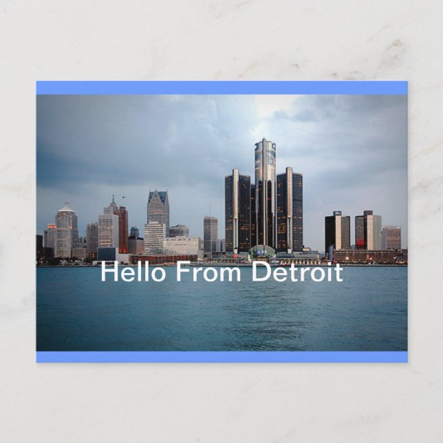 Hejer från Detroit, Michigan vykort (Framsida)