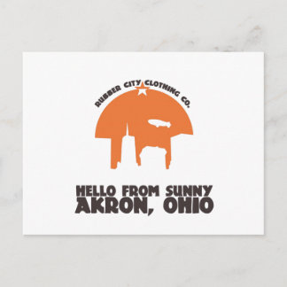 Hejer från solig Akron Ohio `, Vykort