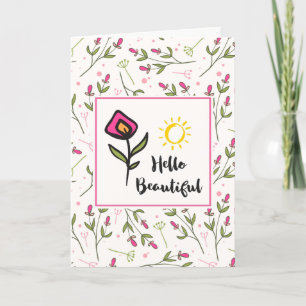 Hejer härliga nätt Wildlflowers och sol Kort