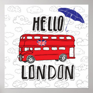 Hejer London räcker märkt undertecknar med Poster