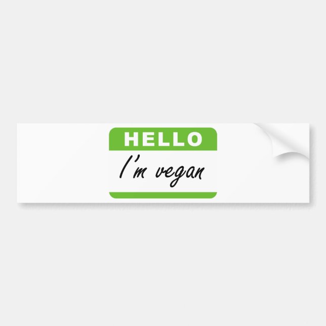 Hejer mig förmiddagVegan Bildekal (Framsidan)