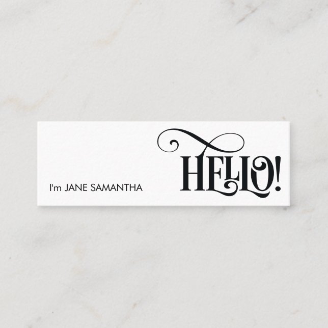 Hejer! Vitvisitkort Mini Visitkort (Framsida)