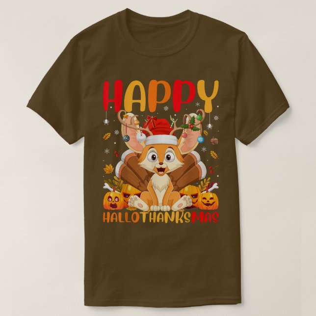 HejTack för Fennec Fox Älskare Lycklig Fennec Fox T Shirt (Design framsida)