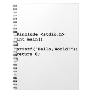 Hejvärld C som programmerar att kodifiera för Anteckningsbok