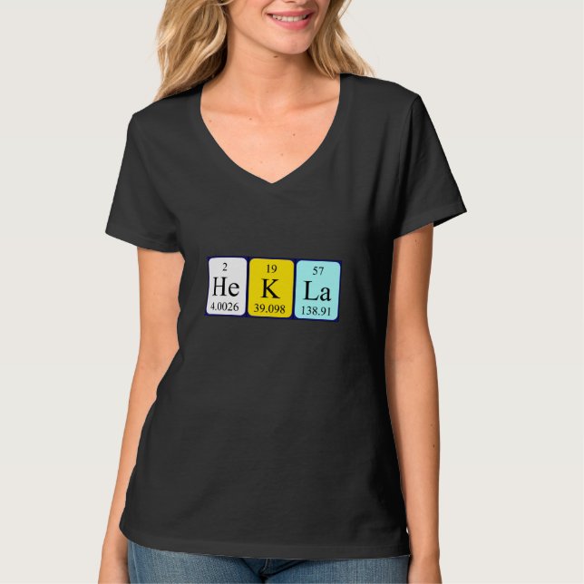 Hekla Periodiska bord namn-skjorta Tee Shirt (Framsida)