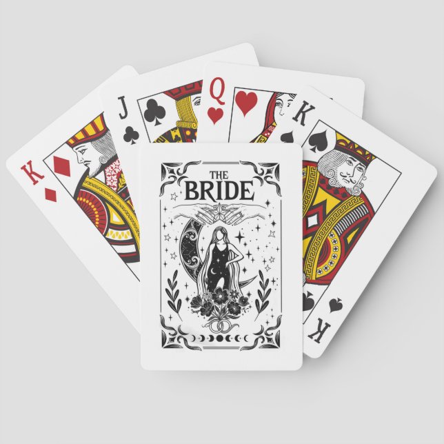 Heksk Brudtärna Brud Koven Gotisk Bröllop Casinokort (Baksidan)