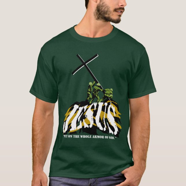 Hel Armor av guden, mörk - grön T-tröja Tee Shirt (Framsida)