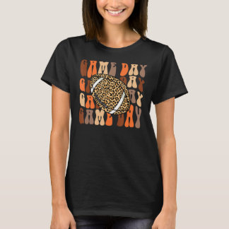 Hel Groovy Game Day Leopard Football Season Game T Shirt