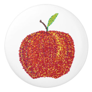 Hel mogen äpple i pointillism Knobs Knopp
