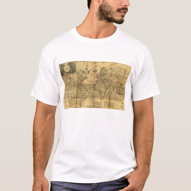 Hel världskarta av den Herman mollen (1719) T-shirt (Framsida)