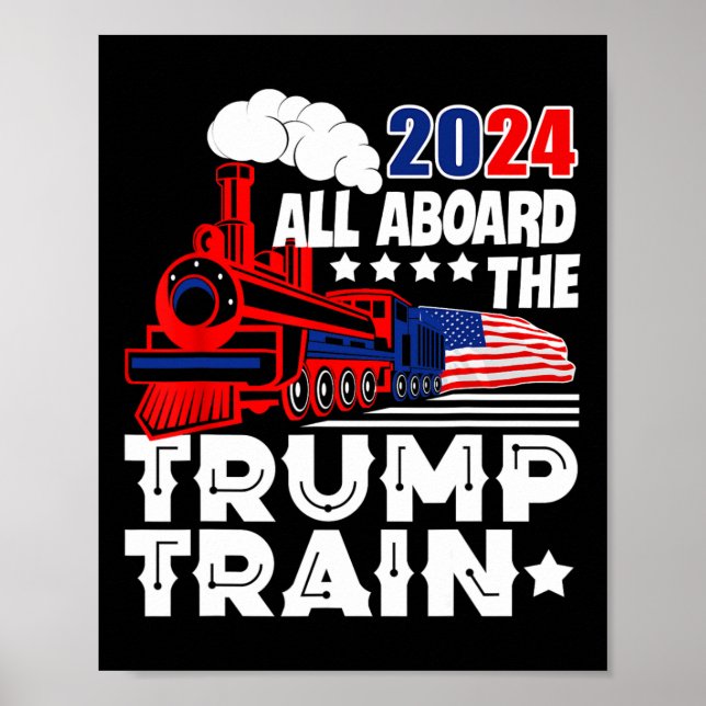 Hela 2024 års utveckling mot amerikanska Flagga Tå Poster (Framsidan)