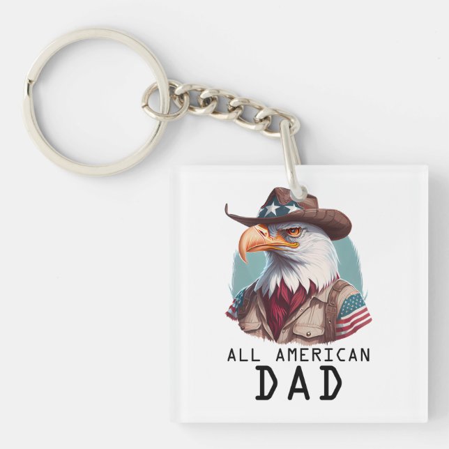 Hela Amerikanska Pappa 4:e juli Örn USA flagga (Framsidan)