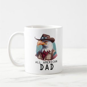Hela Amerikanska Pappa 4:e juli Örn USA flagga Kaffemugg