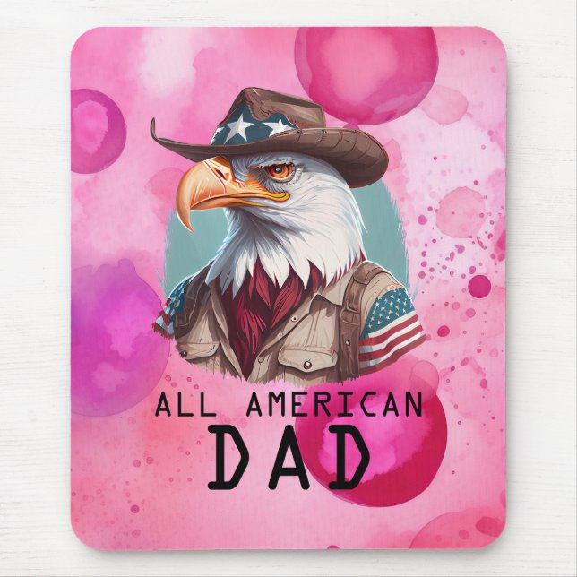 Hela Amerikanska Pappa 4:e juli Örn USA flagga Musmatta (Framsidan)