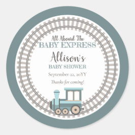 Hela Baby Express Tåg Boy Shower Runt Klistermärke