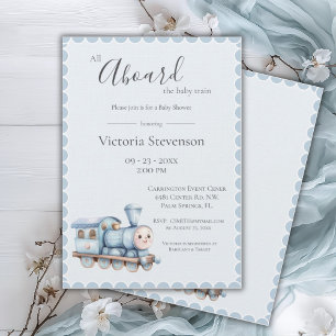 Hela Baby, Tåg Blue Baby Shower