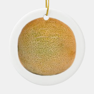 Hela Cantaloupe Melon Julgransprydnad Keramik