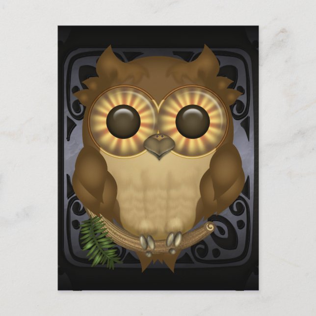 Hela Cute Uggla-vykortet Vykort (Framsida)