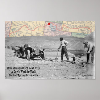 Hela dagen Utah 1908 Road Resa Poster