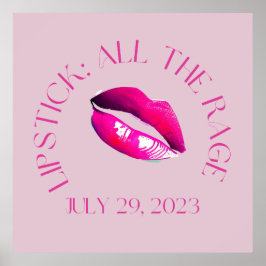 Hela den nationella LIPSTDAGEN 2023 rosa lipst Poster