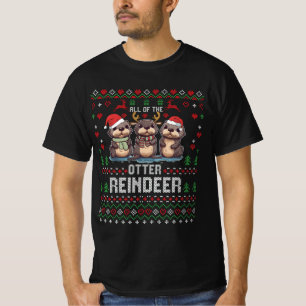 Hela den ömtåliga renen Santa Hat-julen T Shirt