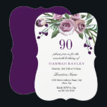 Hela Eleganten Lila Ro 90:e födelsedag Inbjudan<br><div class="desc">Hela Eleganten Lila Ro 90:e födelsedag i Niche- och Nest-butiken i Inbjudan. Konstruktion: https://www.etsy.com/shop/SmallHouseBigPony</div>