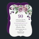 Hela Eleganten Lila Ro 90:e födelsedag Inbjudan<br><div class="desc">Hela Eleganten Lila Ro 90:e födelsedag i Niche- och Nest-butiken i Inbjudan. Konstruktion: https://www.etsy.com/shop/SmallHouseBigPony</div>