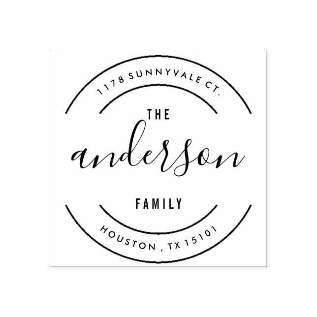 Hela familjen Returadress Frimärke Stämpel (Tryck)