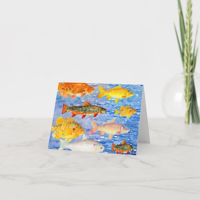 Hela fisken i notkort för sjötransport tack kort (Framsida)