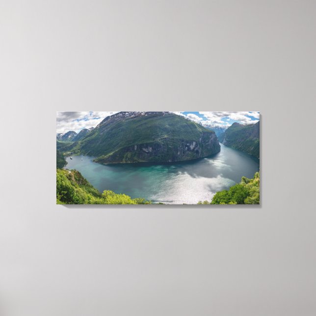 Hela Geirangerfjord i panorama canvas (Framsida)