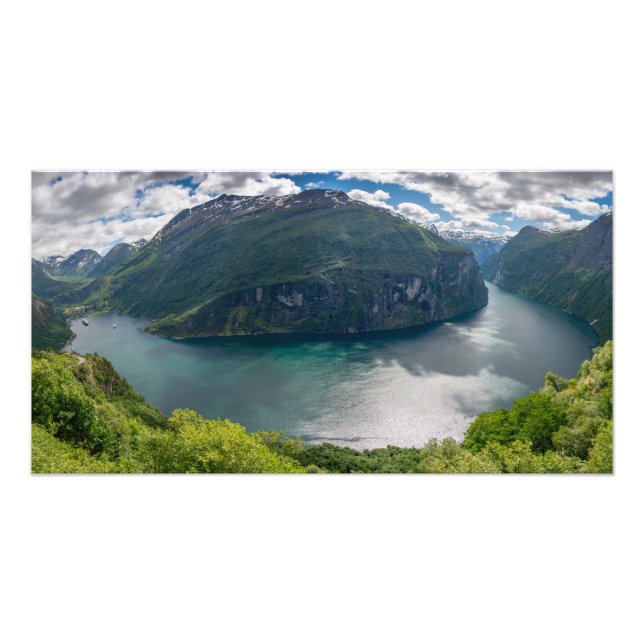 Hela Geirangerfjord i panoramabilder Fototryck (Framsidan)