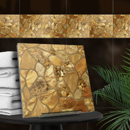 Hela Guld - småsten voronoi mosaic N1 Kakelplatta