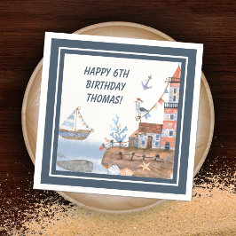 Hela havsvattensfärgen Barns födelsedag Party Pappersservett