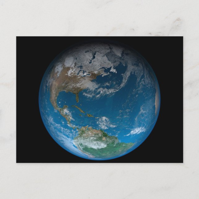 Hela jorden med Nord- och Sydamerika. Vykort (Framsida)