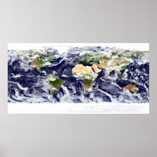 Hela jordens sanna färgbild poster