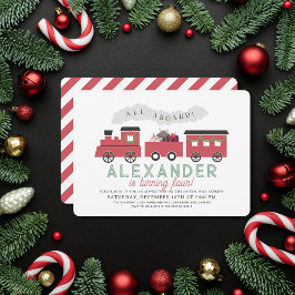 Hela julstämningen Tåg Barn Inbjudningar